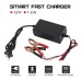 Auto Cut off Full Charge Smart Portable 12V Battery Charger - Compatible with Li-Ion and Acid Batteries