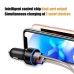 Car Charger Fast Charge 3.1A Dual USB Socket with LED Light Ring & Voltmeter