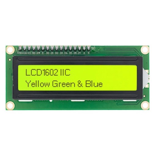 16X2 LCD DISPLAY Module (Green/Yellow) / 16x2 Display with PCF85747 / IIC / i2C 4Pin Interface