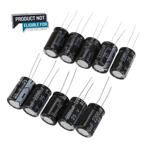 Electrolytic Capacitor 25v 2200uF 13X21mm Best For Feltering and Smoothing