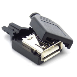 USB 2.0 Type A Connector Plug - 4 Pin Female Port DIY Connector