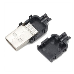 USB 2.0 Type A Connector Plug - 4 Pin Male Assembly Adapter